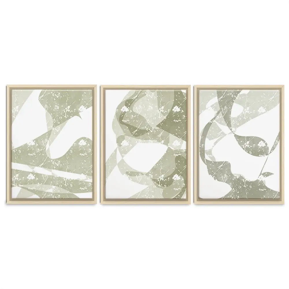 Pastel Green Trio Canvas Print Pastel Green Trio Canvas Print wall art product Yuli Saputra