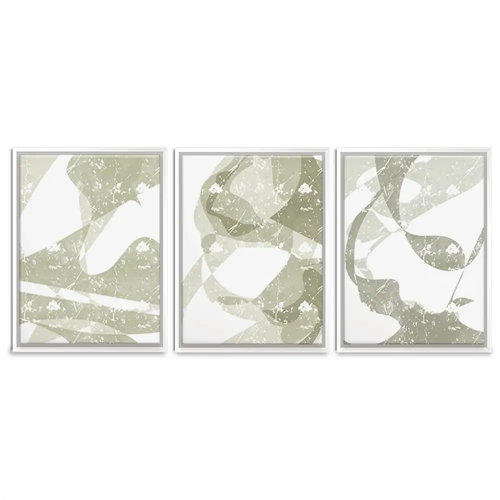 Pastel Green Trio Canvas Print Pastel Green Trio Canvas Print wall art product Yuli Saputra