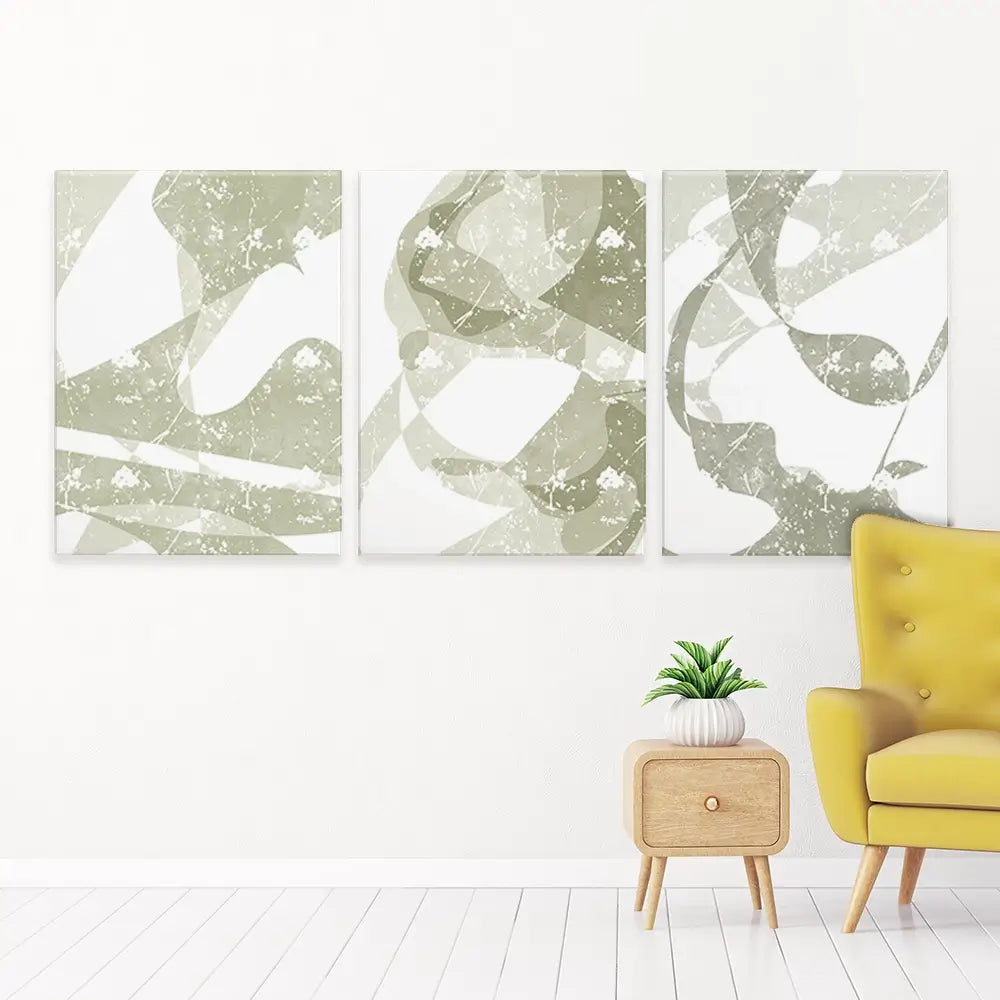 Pastel Green Trio Canvas Print Pastel Green Trio Canvas Print wall art product Yuli Saputra