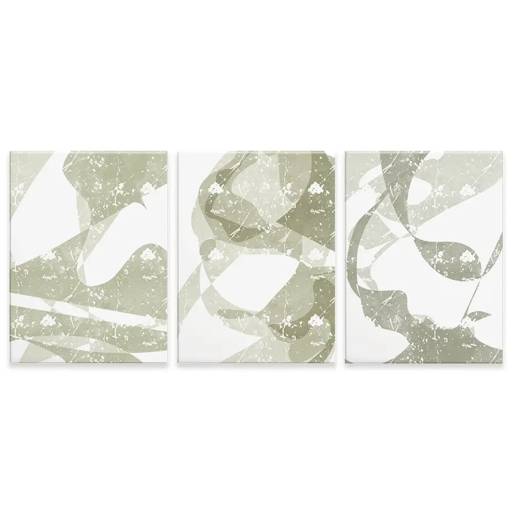 Pastel Green Trio Canvas Print Pastel Green Trio Canvas Print wall art product Yuli Saputra