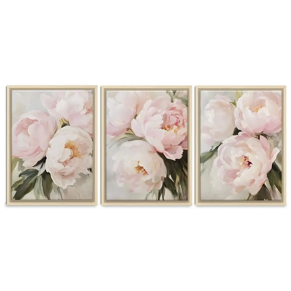 Pastel Pink Secret Trio Canvas Print Pastel Pink Secret Trio Canvas Print wall art product IAmHomeStudio