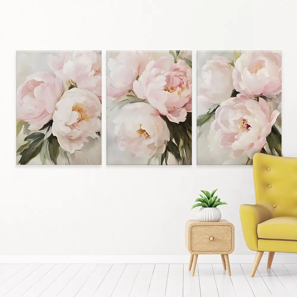 Pastel Pink Secret Trio Canvas Print Pastel Pink Secret Trio Canvas Print wall art product IAmHomeStudio