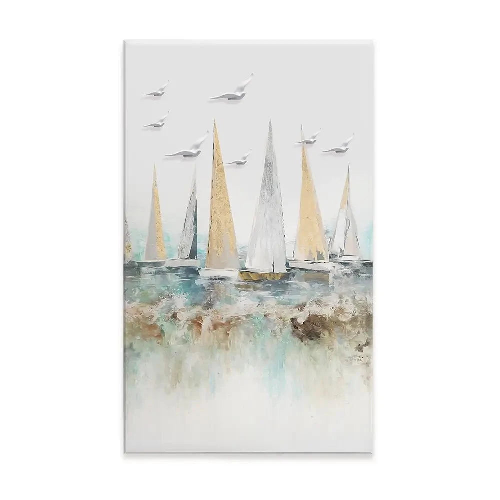 Pastel Sail Boats Canvas Print Pastel Sail Boats Canvas Print wall art product Muzi pear studio / Shutterstock