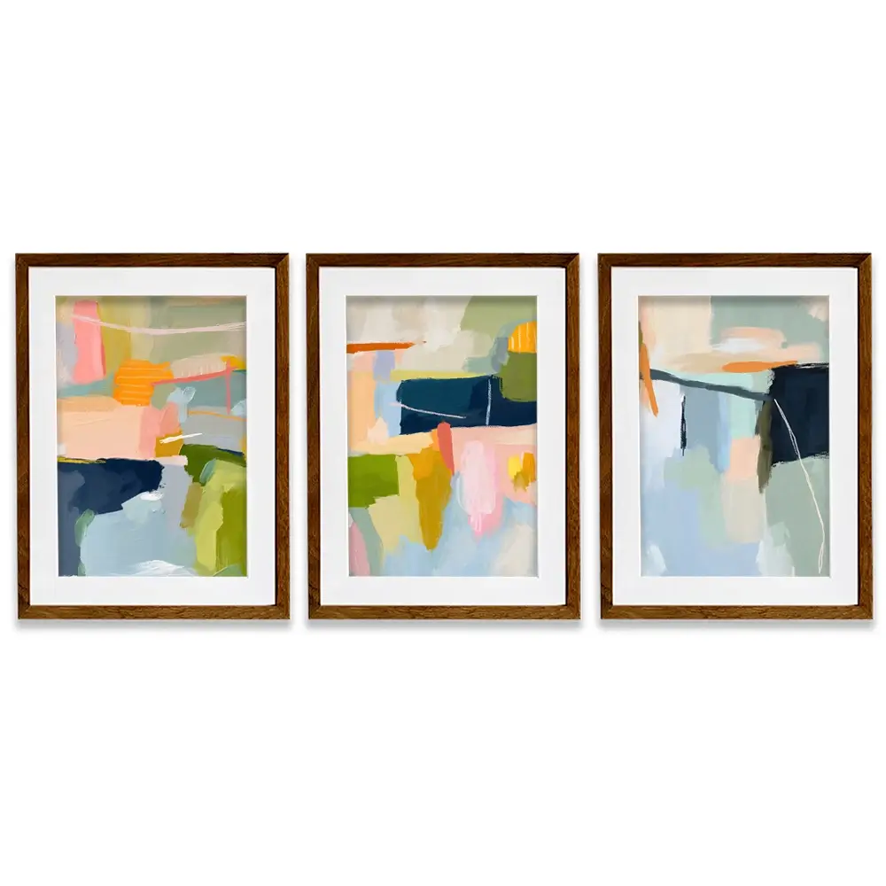 Pastel Wonder Framed Art Print Trio Pastel Wonder Framed Art Print Trio wall art product Lisa Nohren - Independent