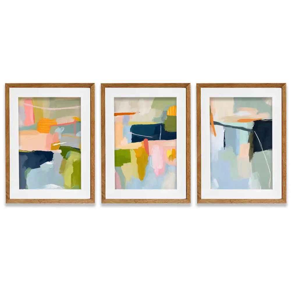 Pastel Wonder Framed Art Print Trio Pastel Wonder Framed Art Print Trio wall art product Lisa Nohren - Independent