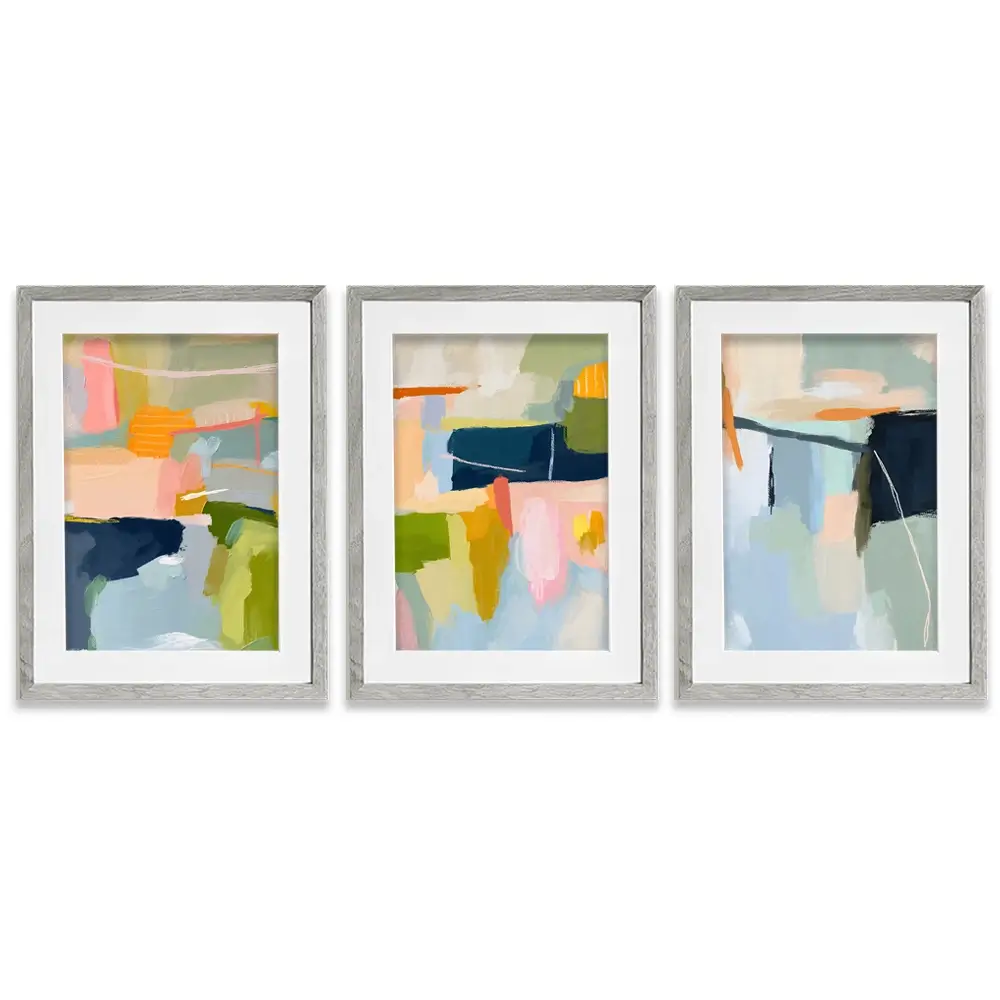 Pastel Wonder Framed Art Print Trio Pastel Wonder Framed Art Print Trio wall art product Lisa Nohren - Independent