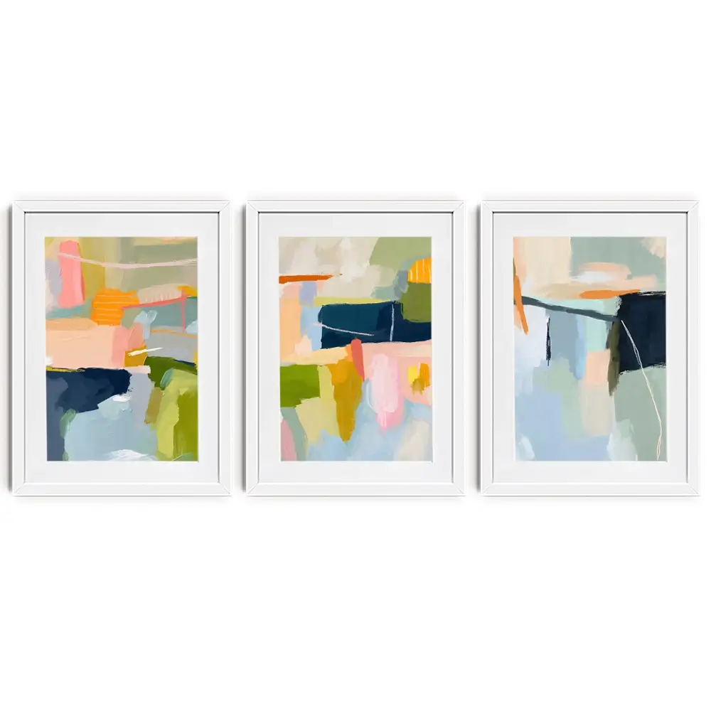 Pastel Wonder Framed Art Print Trio Pastel Wonder Framed Art Print Trio wall art product Lisa Nohren - Independent