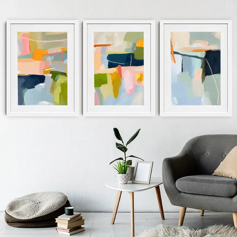 Pastel Wonder Framed Art Print Trio Pastel Wonder Framed Art Print Trio wall art product Lisa Nohren - Independent