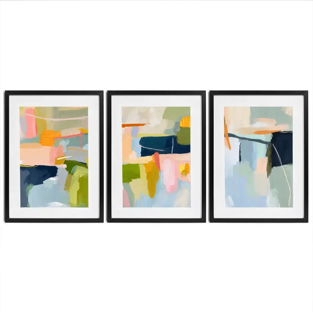 Pastel Wonder Framed Art Print Trio Pastel Wonder Framed Art Print Trio wall art product Lisa Nohren - Independent