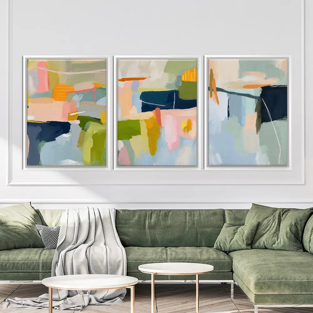 Pastel Wonder Trio Canvas Print Pastel Wonder Trio Canvas Print wall art product Lisa Nohren - Independent