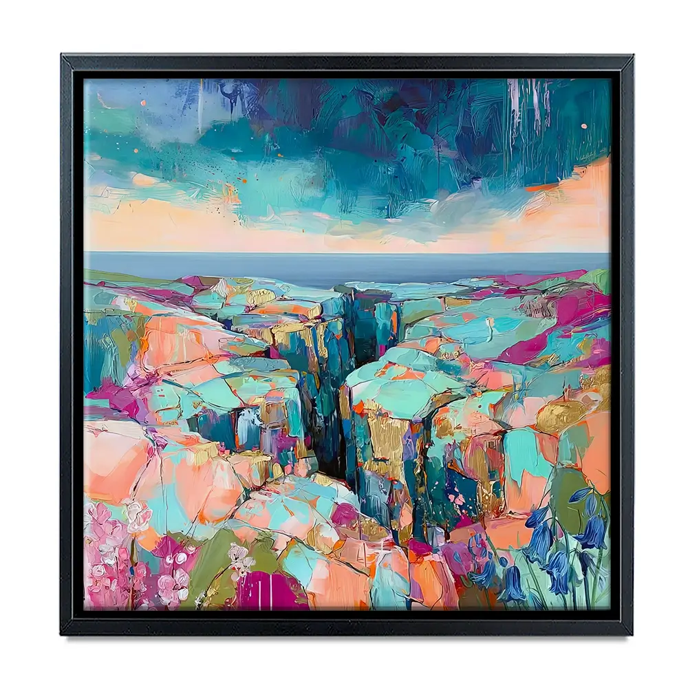 Patchwork Coast Square Canvas Print Patchwork Coast Square Canvas Print wall art product David Alexander Elder