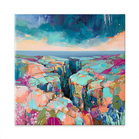 Patchwork Coast Square Canvas Print Patchwork Coast Square Canvas Print wall art product David Alexander Elder