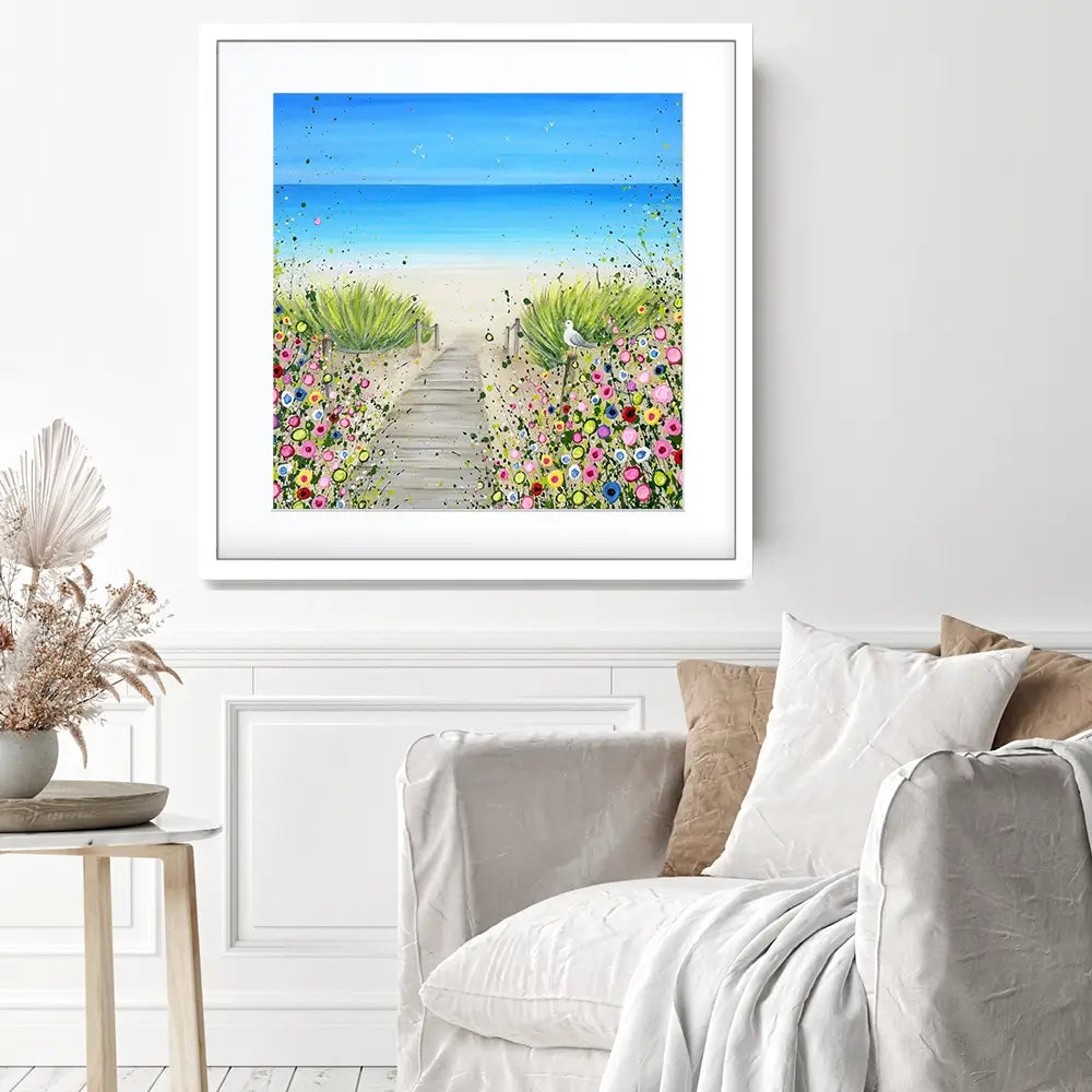 Pathway To Paradise Square Framed Art Print Pathway To Paradise Square Framed Art Print wall art product Jo Gough