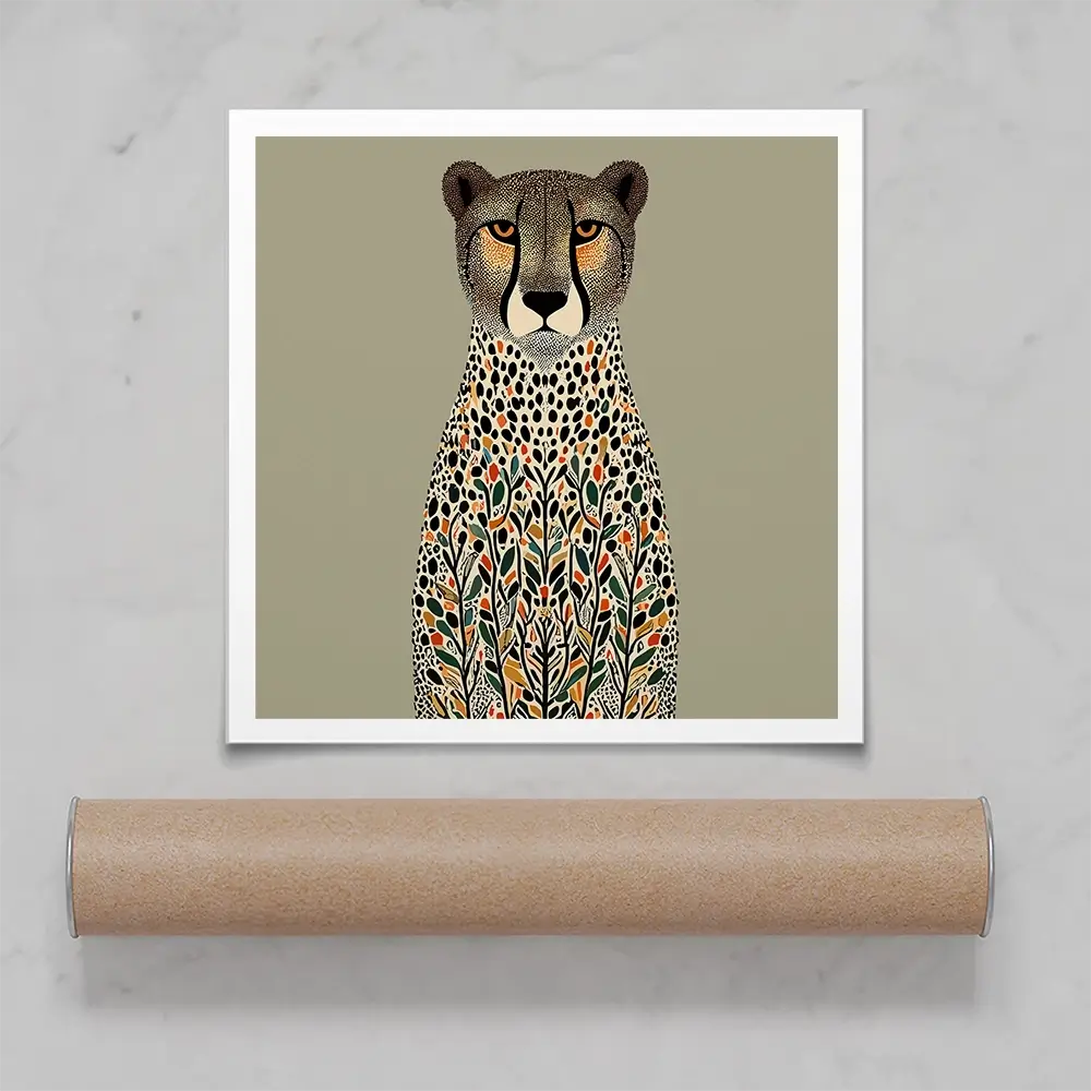 Patterned Cheetah Square Art Print Patterned Cheetah Square Art Print wall art product P & M Print Gallery