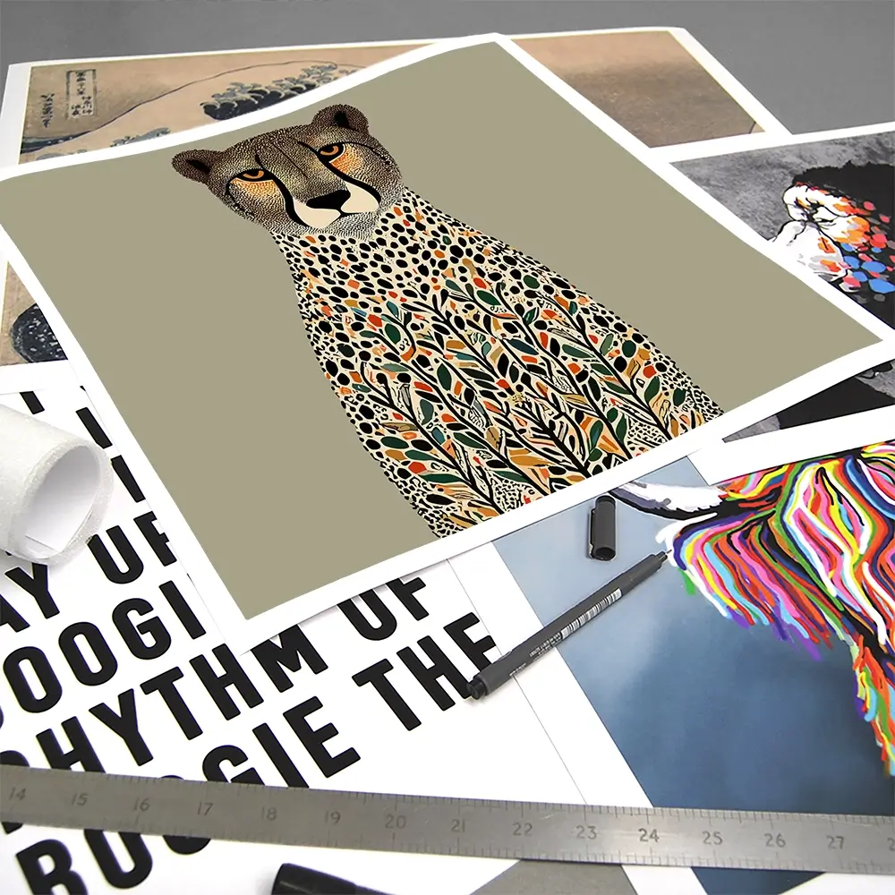 Patterned Cheetah Square Art Print Patterned Cheetah Square Art Print wall art product P & M Print Gallery