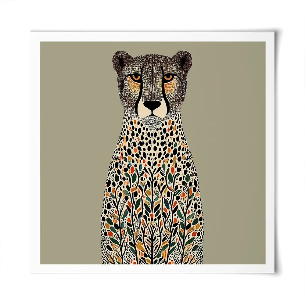 Patterned Cheetah Square Art Print Patterned Cheetah Square Art Print wall art product P & M Print Gallery