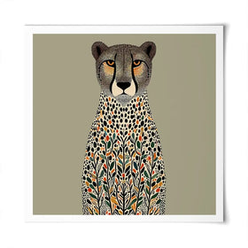 Patterned Cheetah Square Art Print Patterned Cheetah Square Art Print wall art product P & M Print Gallery
