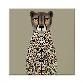 Patterned Cheetah Square Canvas Print Patterned Cheetah Square Canvas Print wall art product P & M Print Gallery