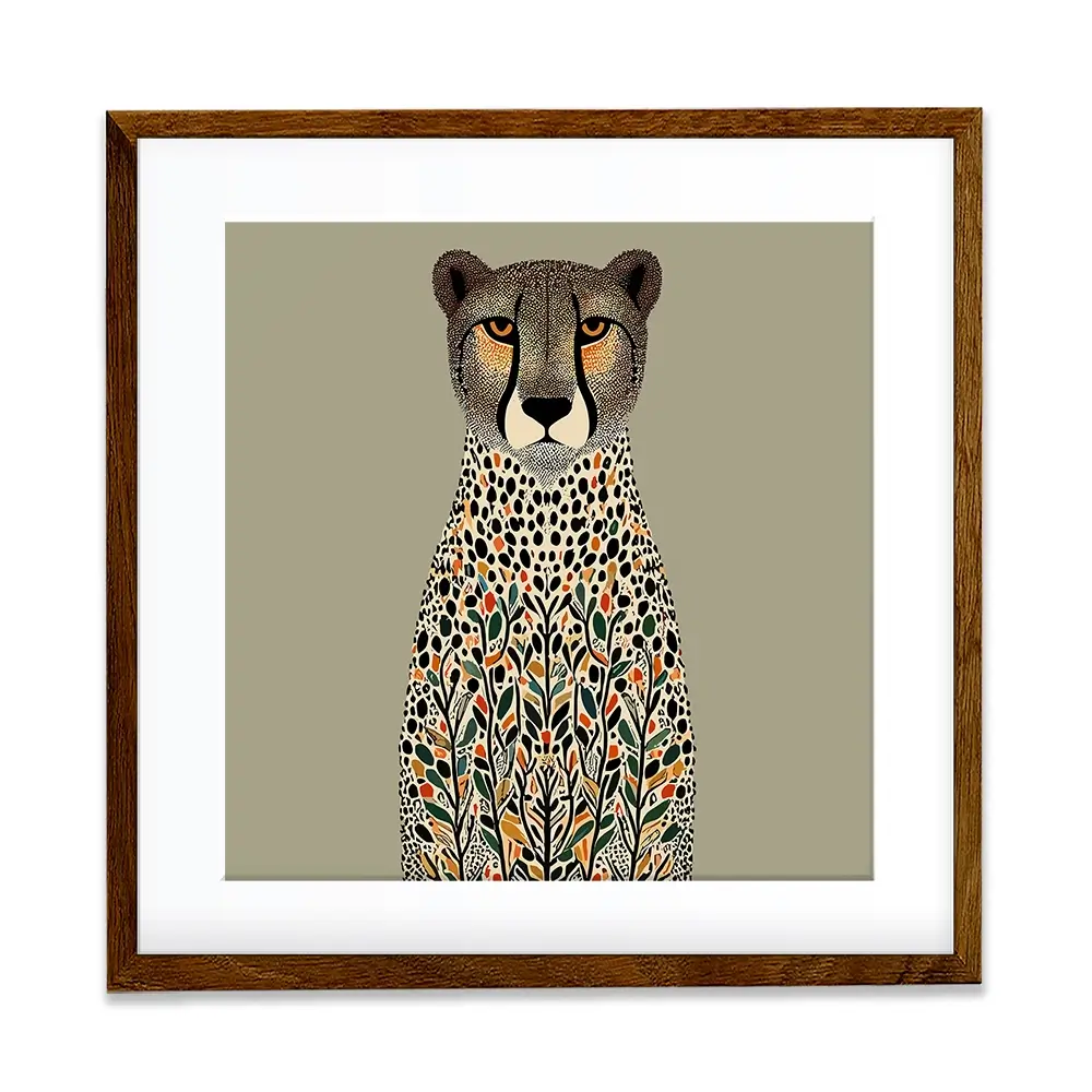 Patterned Cheetah Square Framed Art Print Patterned Cheetah Square Framed Art Print wall art product P & M Print Gallery