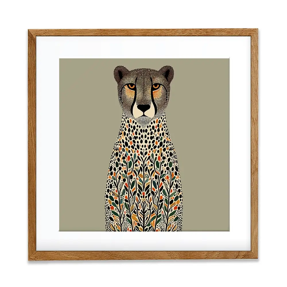 Patterned Cheetah Square Framed Art Print Patterned Cheetah Square Framed Art Print wall art product P & M Print Gallery