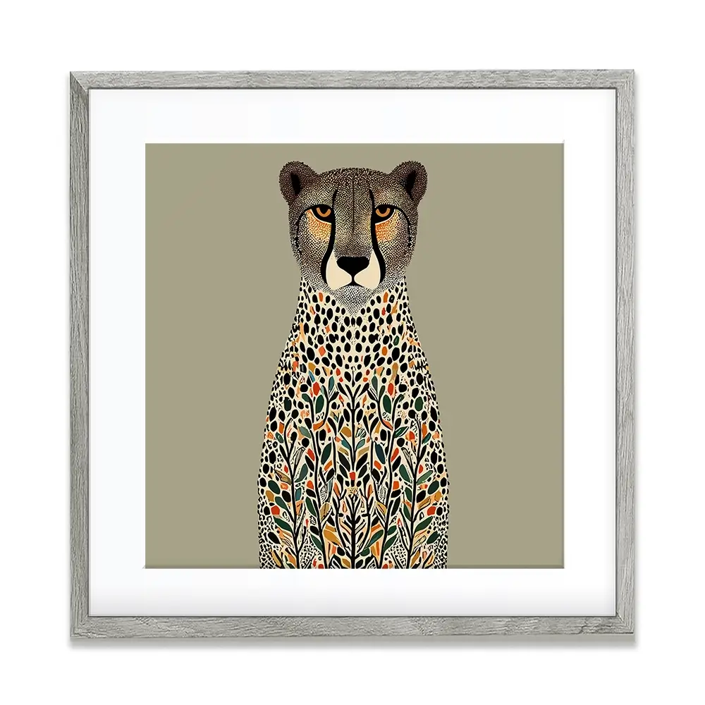 Patterned Cheetah Square Framed Art Print Patterned Cheetah Square Framed Art Print wall art product P & M Print Gallery