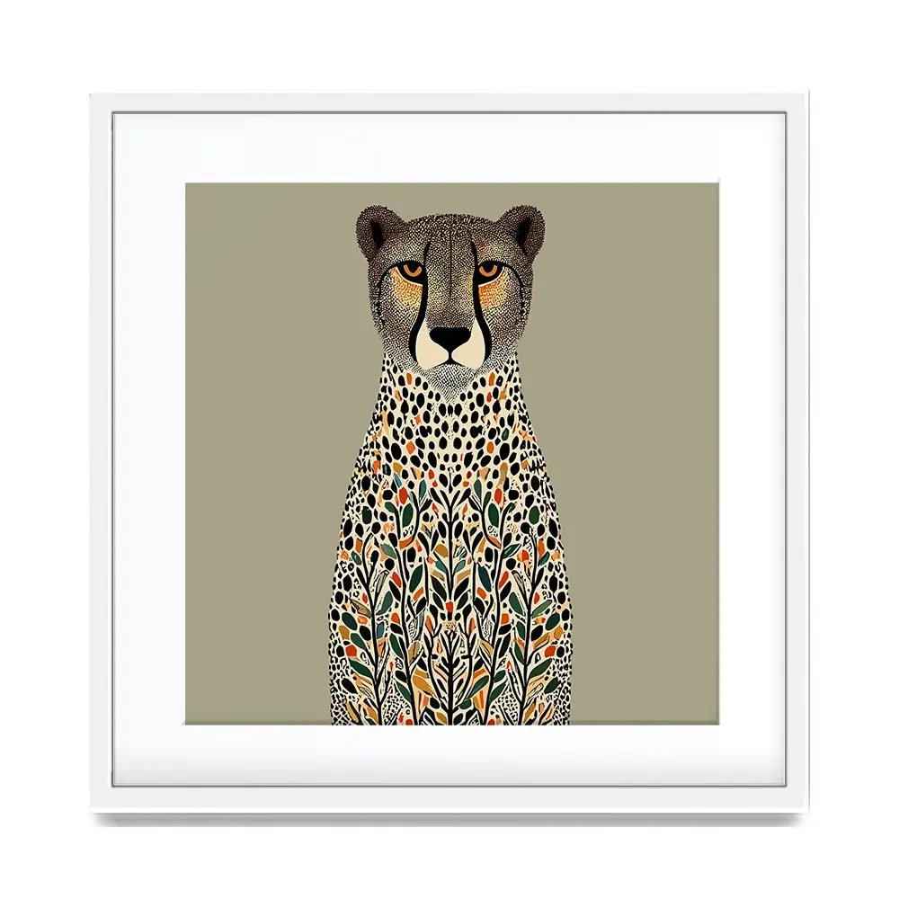 Patterned Cheetah Square Framed Art Print Patterned Cheetah Square Framed Art Print wall art product P & M Print Gallery
