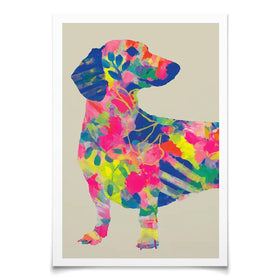 Patterned Dachshund Art Print Patterned Dachshund Art Print wall art product Chromatic Storm Studio