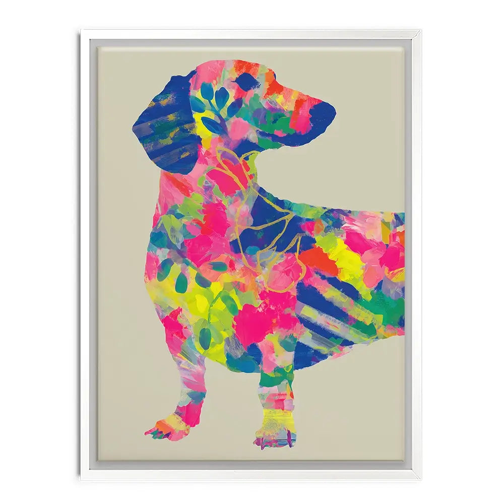 Patterned Dachshund Canvas Print Patterned Dachshund Canvas Print wall art product Chromatic Storm Studio