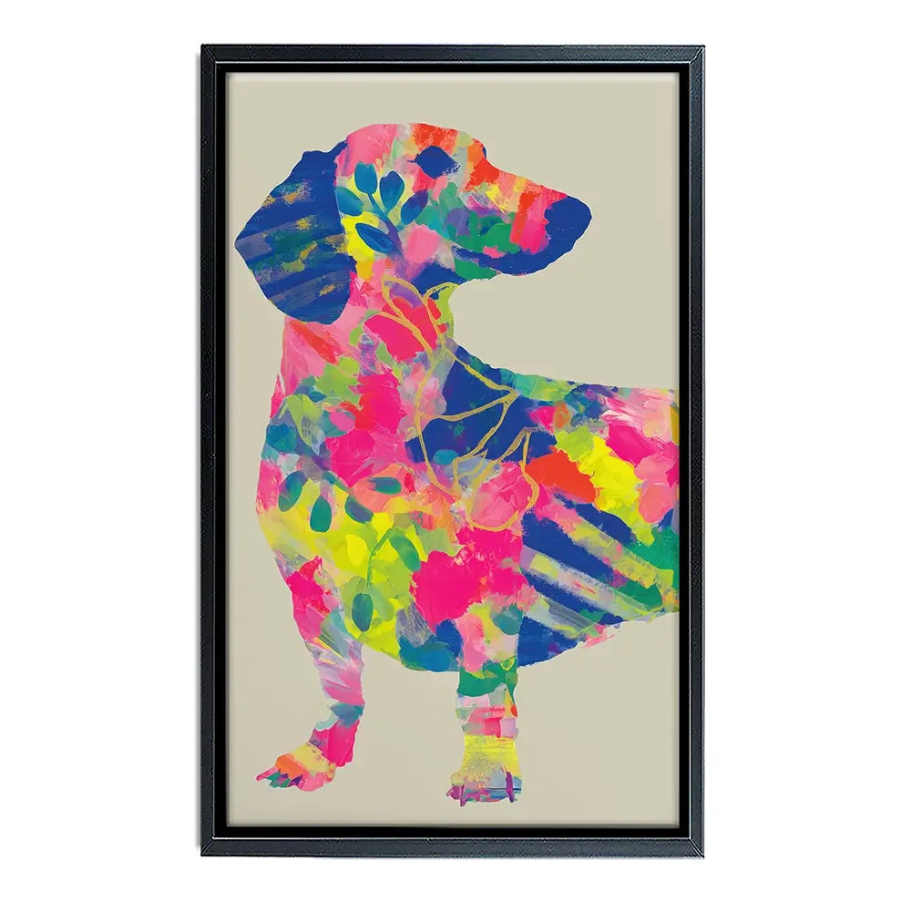 Patterned Dachshund Canvas Print Patterned Dachshund Canvas Print wall art product Chromatic Storm Studio