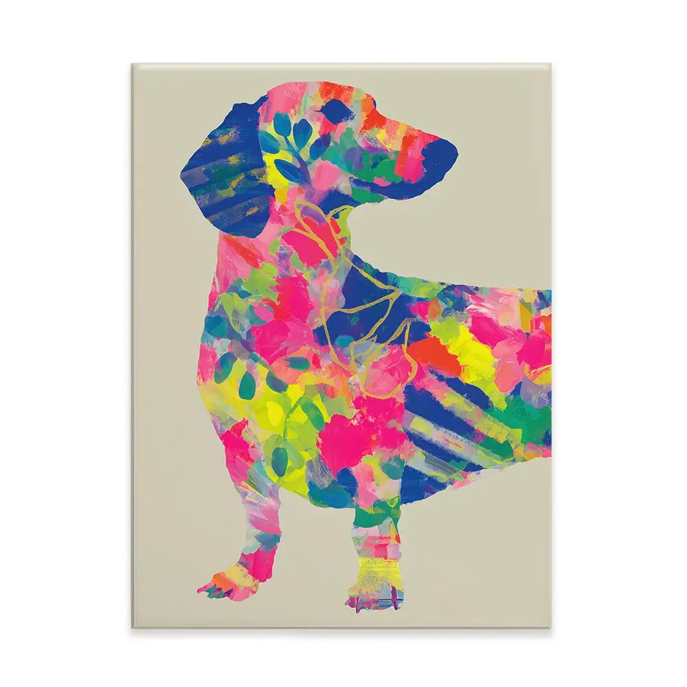 Patterned Dachshund Canvas Print Patterned Dachshund Canvas Print wall art product Chromatic Storm Studio