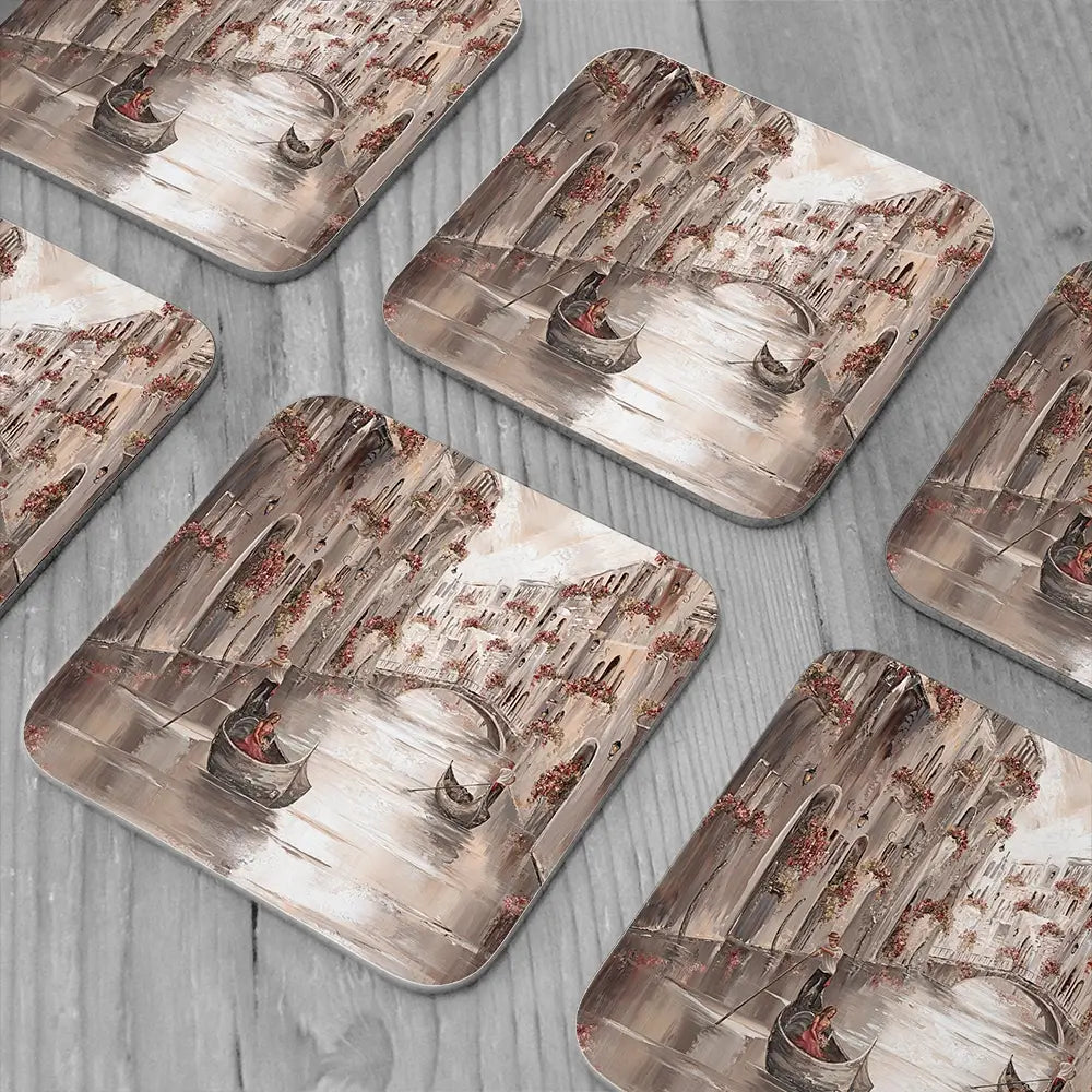 Peace In Venice Coaster Set Peace In Venice Coaster Set wall art product Art Print Shop