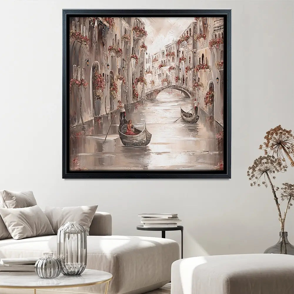 Peace In Venice Square Canvas Print Peace In Venice Square Canvas Print wall art product Art Print Shop
