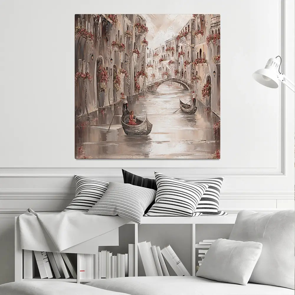 Peace In Venice Square Canvas Print Peace In Venice Square Canvas Print wall art product Art Print Shop