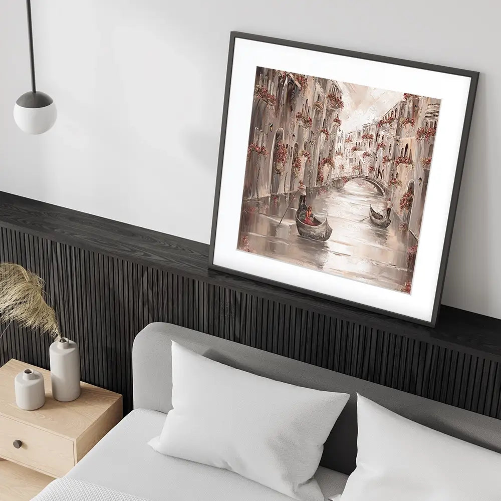 Peace In Venice Square Framed Art Print Peace In Venice Square Framed Art Print wall art product Art Print Shop