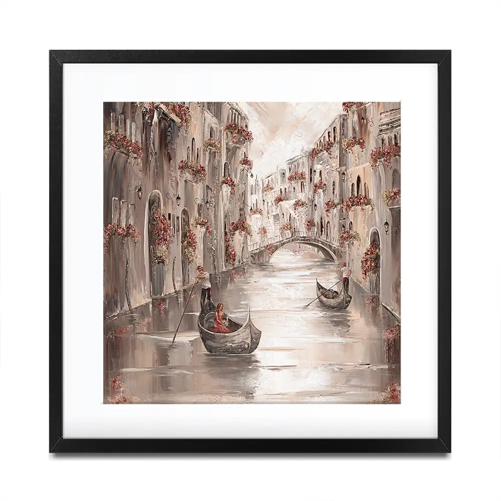 Peace In Venice Square Framed Art Print Peace In Venice Square Framed Art Print wall art product Art Print Shop