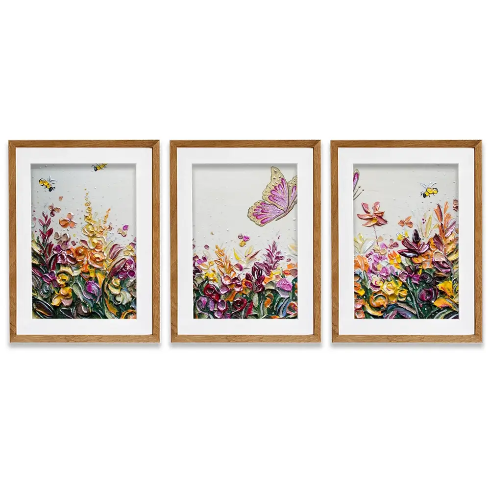 Peaceful Meadow Framed Art Print Trio Peaceful Meadow Framed Art Print Trio wall art product Nada Khatib