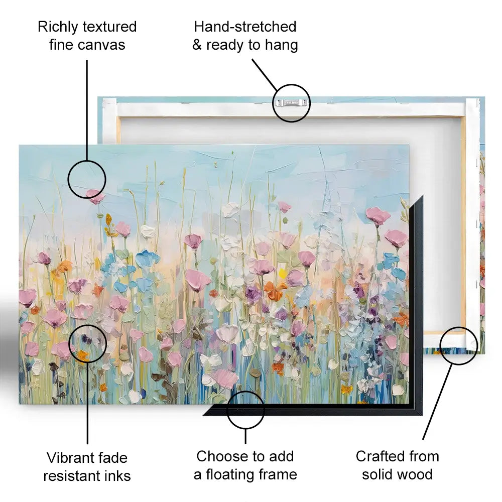 Peaceful Wildflowers Canvas Print Peaceful Wildflowers Canvas Print wall art product Gina Kelly - Independent