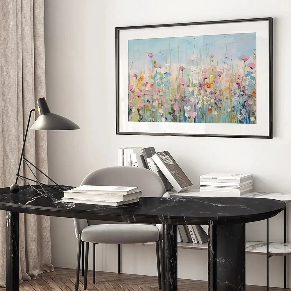 Peaceful Wildflowers Framed Art Print Peaceful Wildflowers Framed Art Print wall art product Gina Kelly - Independent