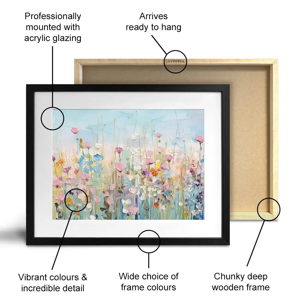 Peaceful Wildflowers Framed Art Print Peaceful Wildflowers Framed Art Print wall art product Gina Kelly - Independent