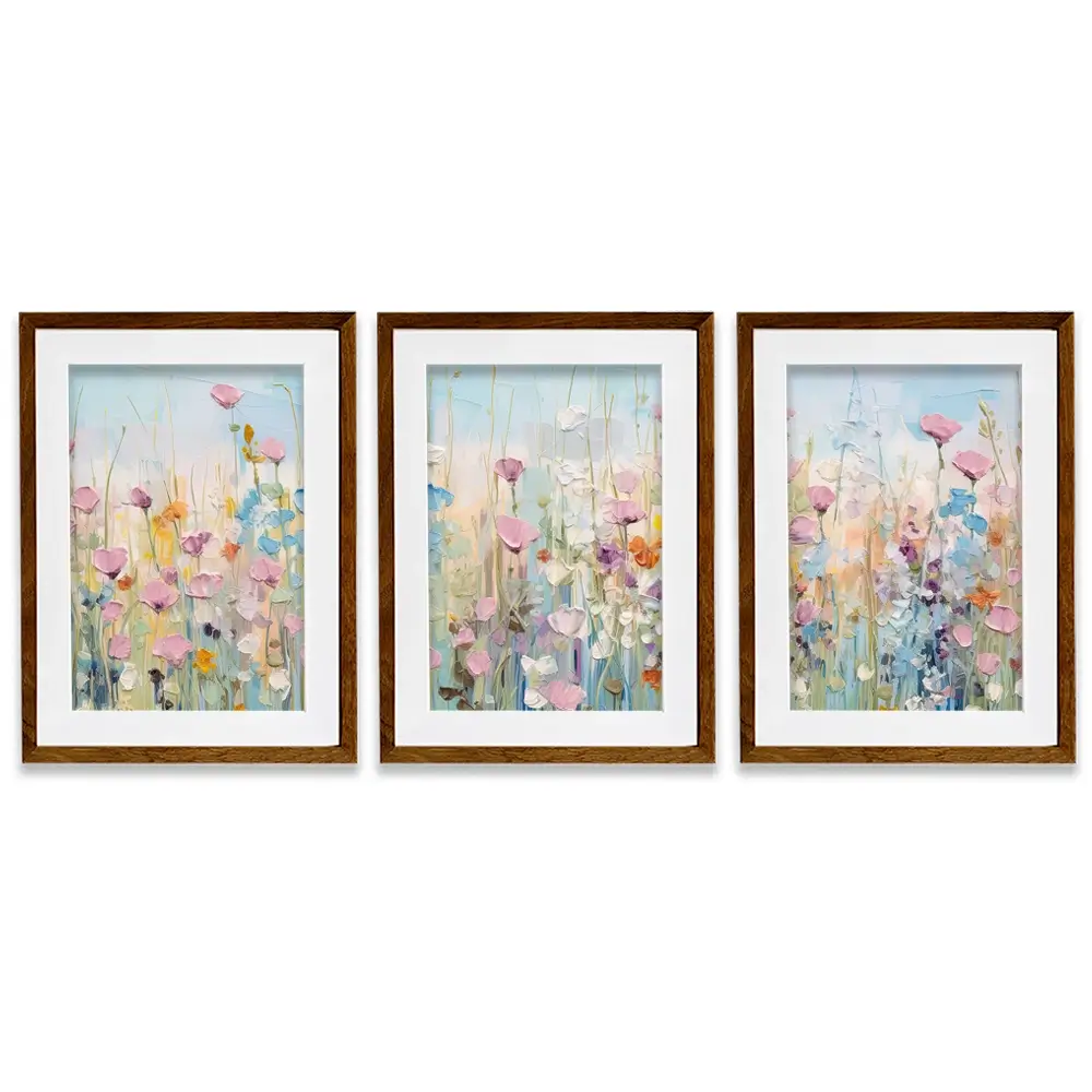 Peaceful Wildflowers Framed Art Print Trio Peaceful Wildflowers Framed Art Print Trio wall art product Gina Kelly - Independent