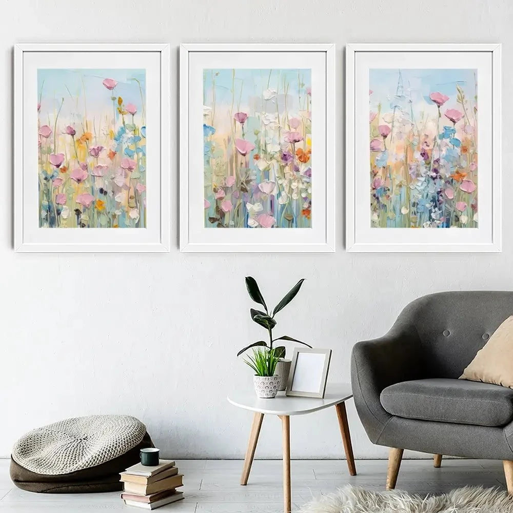 Peaceful Wildflowers Framed Art Print Trio Peaceful Wildflowers Framed Art Print Trio wall art product Gina Kelly - Independent