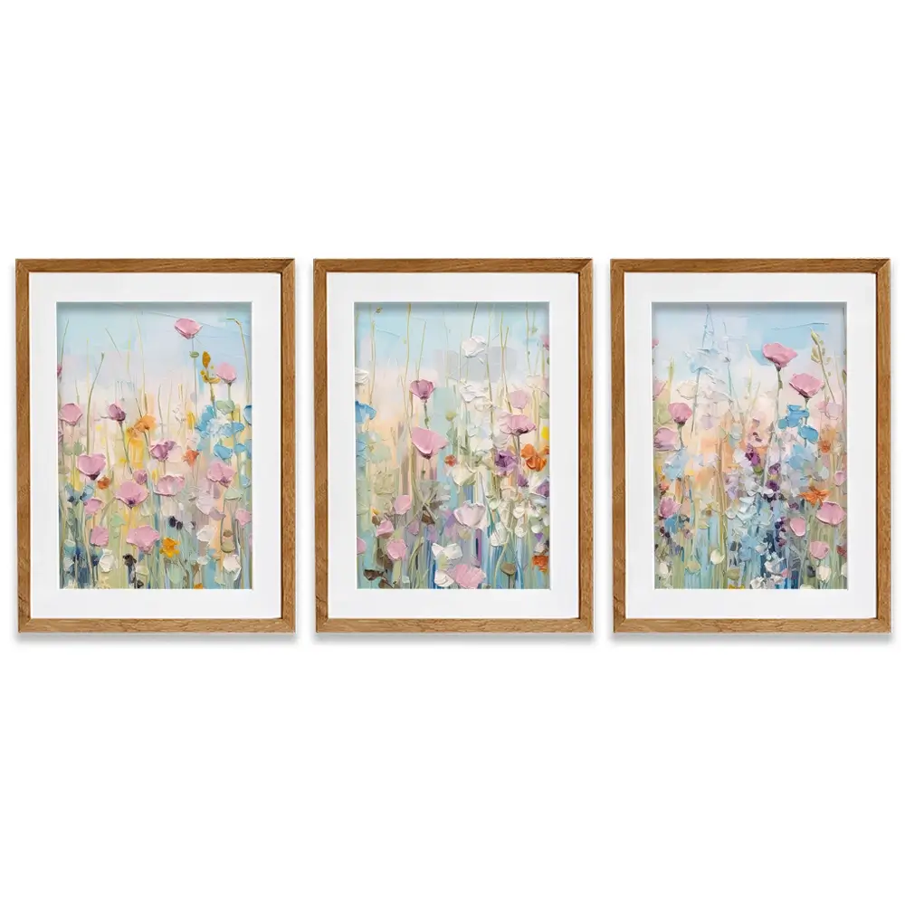 Peaceful Wildflowers Framed Art Print Trio Peaceful Wildflowers Framed Art Print Trio wall art product Gina Kelly - Independent
