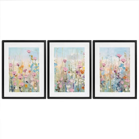 Peaceful Wildflowers Framed Art Print Trio Peaceful Wildflowers Framed Art Print Trio wall art product Gina Kelly - Independent