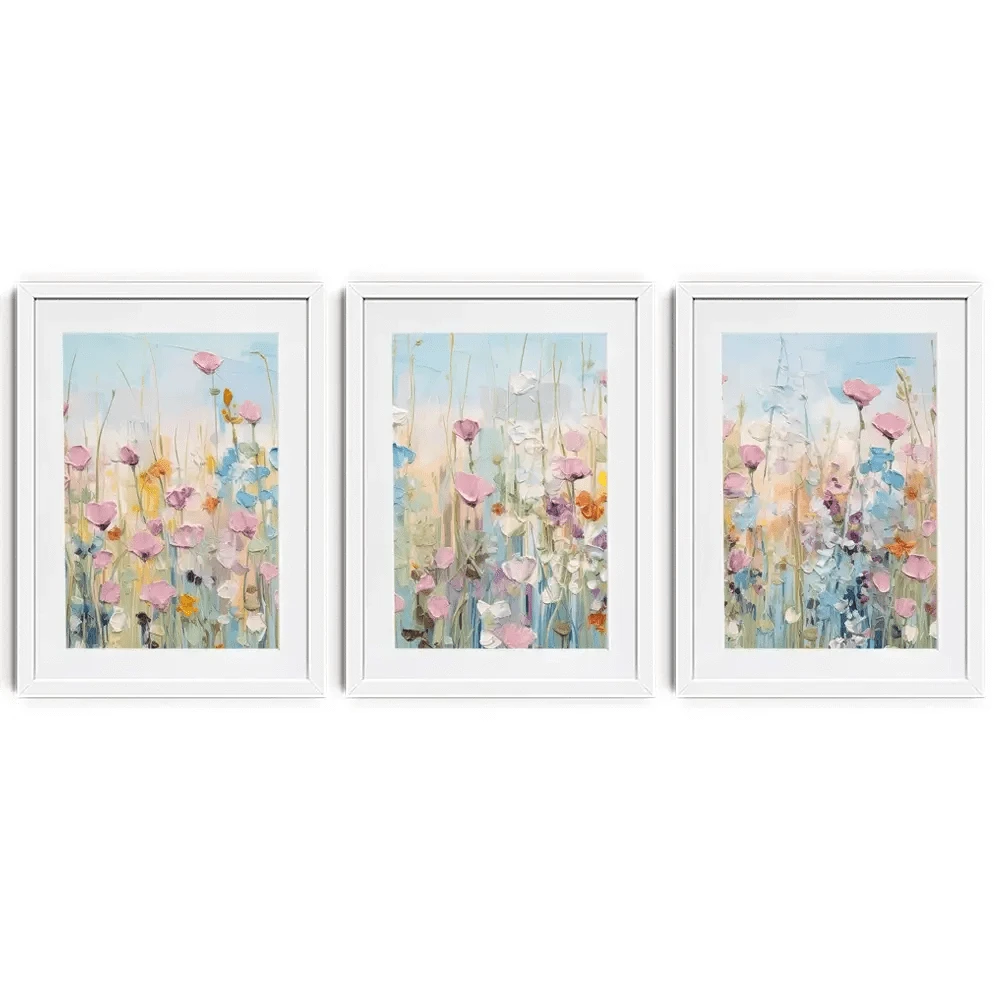 Peaceful Wildflowers Framed Art Print Trio Peaceful Wildflowers Framed Art Print Trio wall art product Gina Kelly - Independent