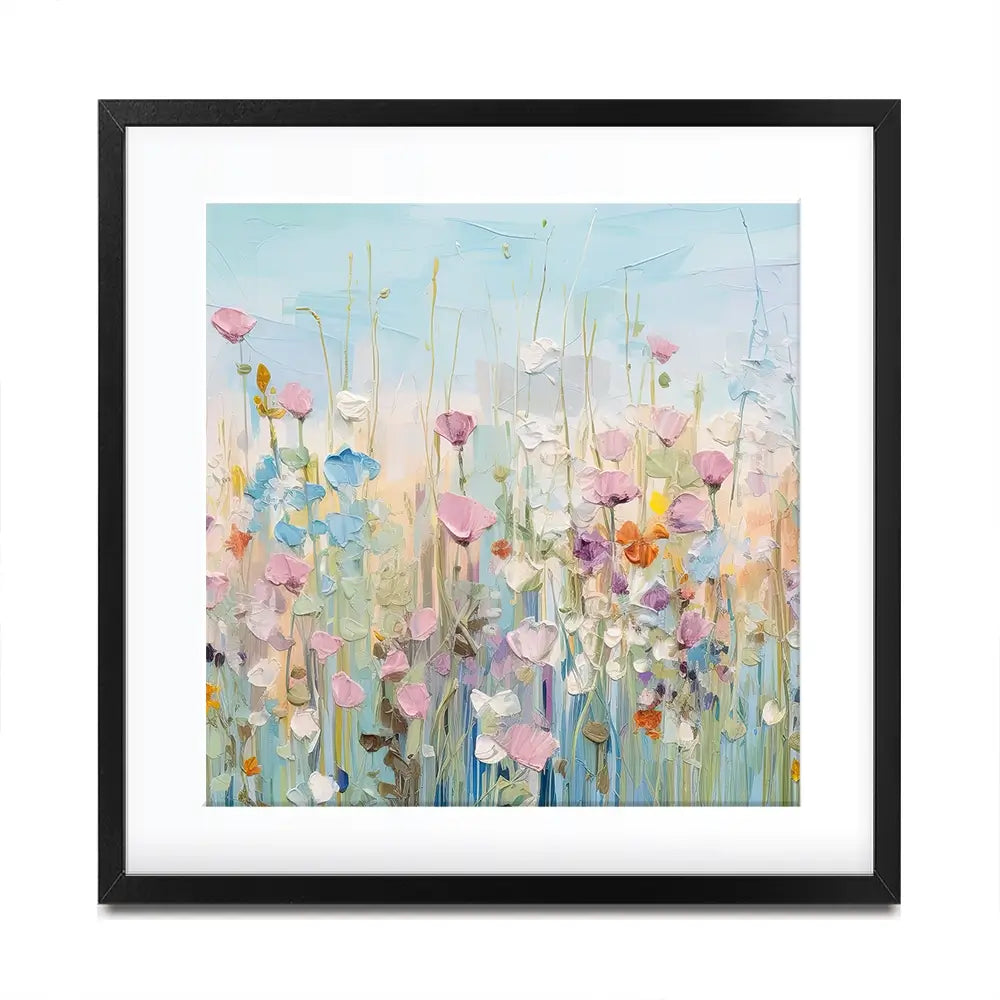 Peaceful Wildflowers Square Framed Art Print Peaceful Wildflowers Square Framed Art Print wall art product Gina Kelly - Independent