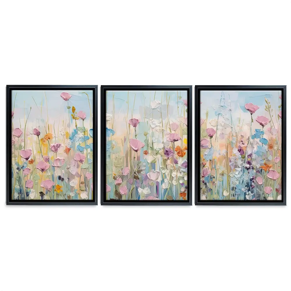 Peaceful Wildflowers Trio Canvas Print Peaceful Wildflowers Trio Canvas Print wall art product Gina Kelly - Independent