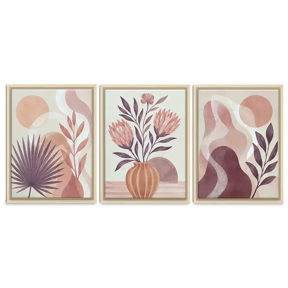 Peach Panels Trio Canvas Print Peach Panels Trio Canvas Print wall art product David Alexander Elder