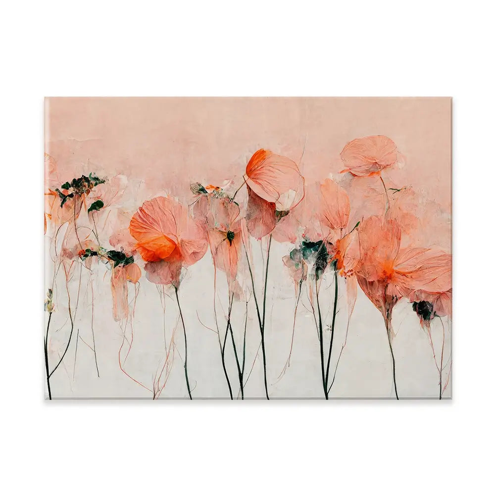 Peach Poppy Canvas Print Peach Poppy Canvas Print wall art product Treechild
