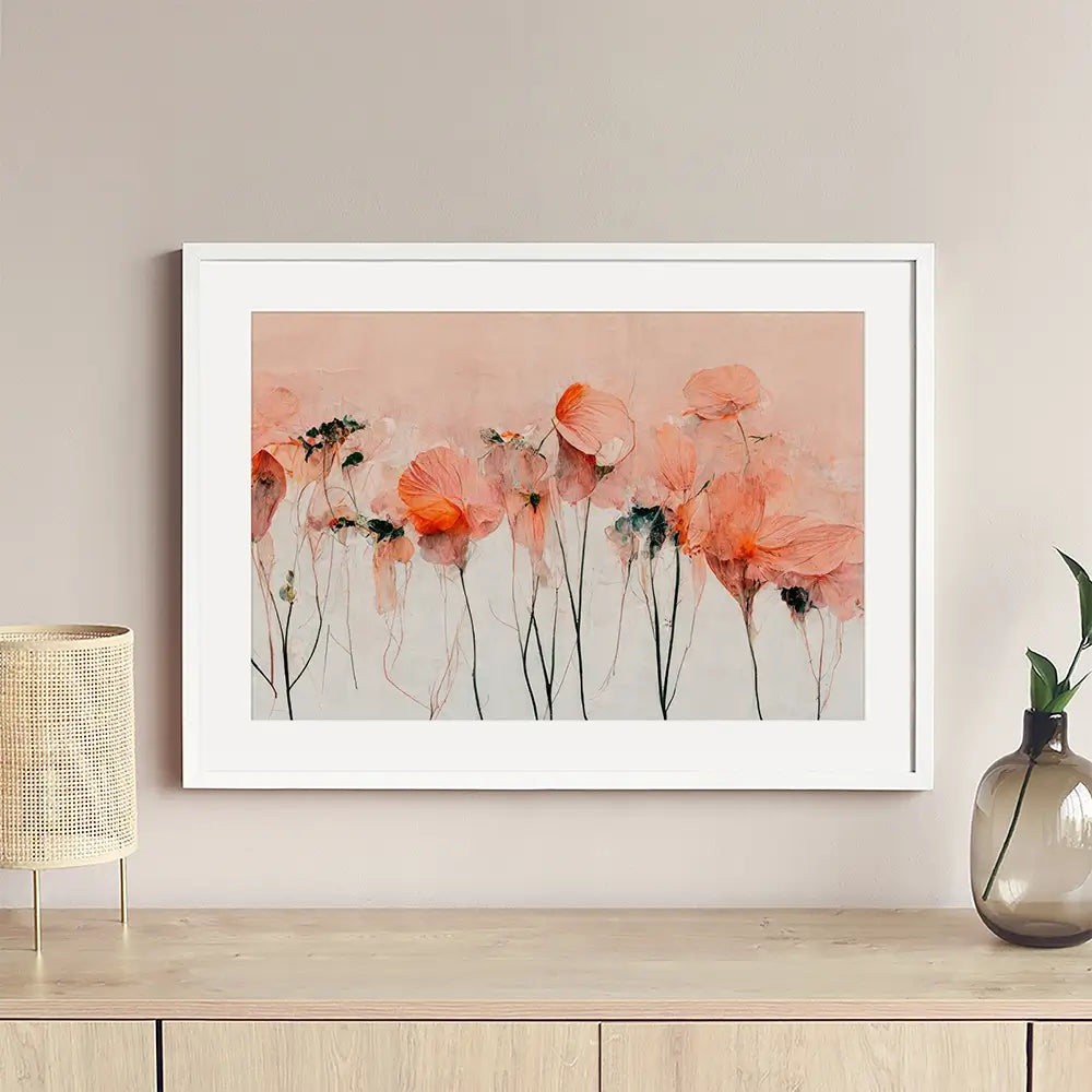 Peach Poppy Framed Art Print Peach Poppy Framed Art Print wall art product Treechild
