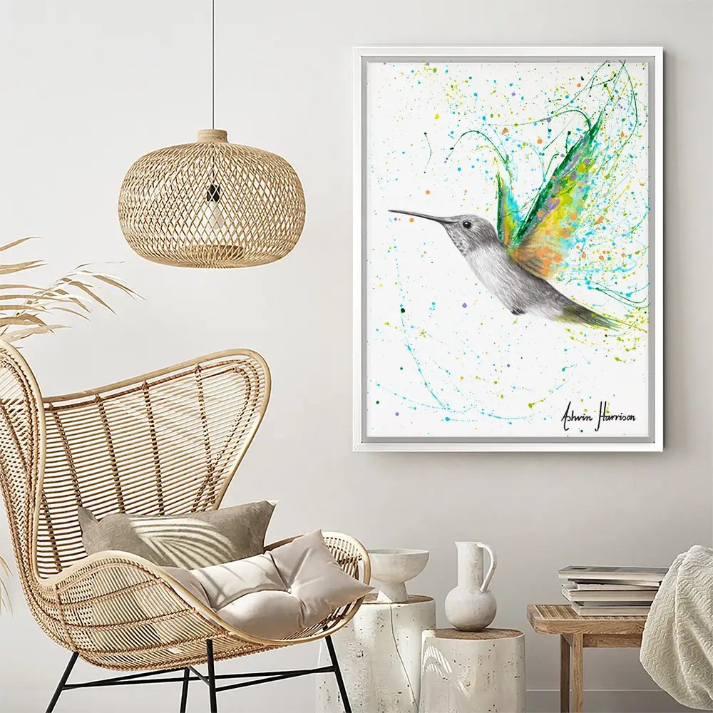 Peach Summer Hummingbird Canvas Print Peach Summer Hummingbird Canvas Print wall art product Ashvin Harrison